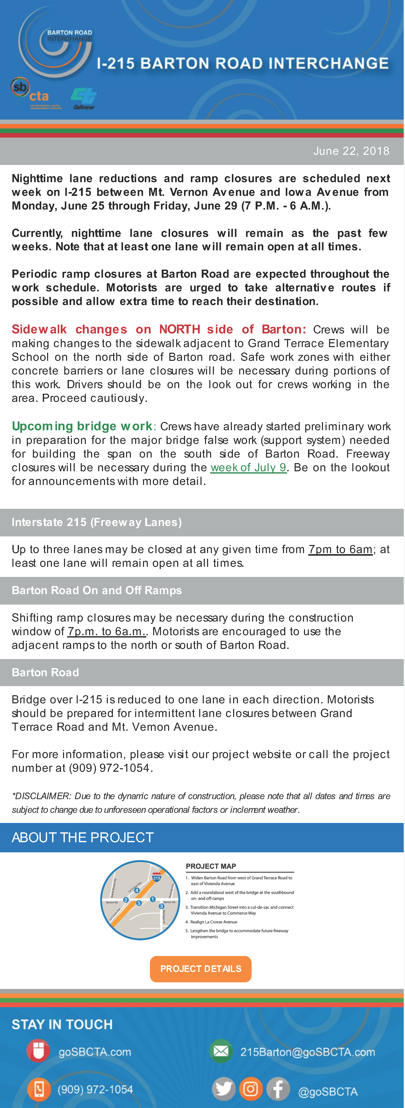 Barton Road Construction Notice - Week of June 25