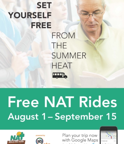 Set yourself free from the Summer Heat: Free NAT Rides Aug 1 - Sep 15