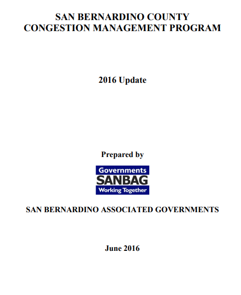 Congestion Management Plan Cover page