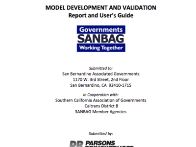 San Bernardino Transportation Analysis Model (SBTAM) Cover page