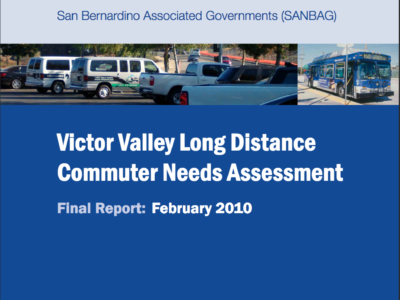 Victor Valley Long Distance Commuter Needs Study Cover Page