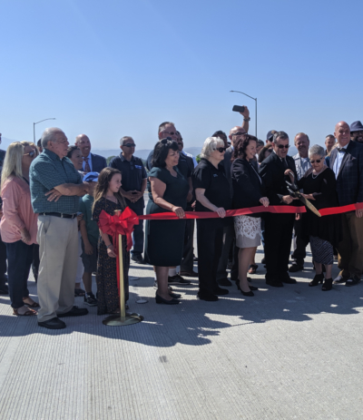 Montclair Mayor and SBCTA Board Member John Dutrey hosting the opening of the new Monte Vista Avenue Bridge