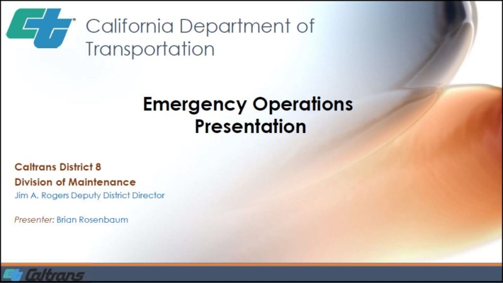 Caltrans Outlines Emergency Operations Plan - SBCTA